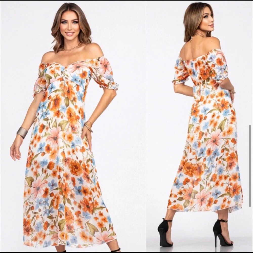 Beautiful empire waist spring summer floral maxi dress - Picture 5 of 5